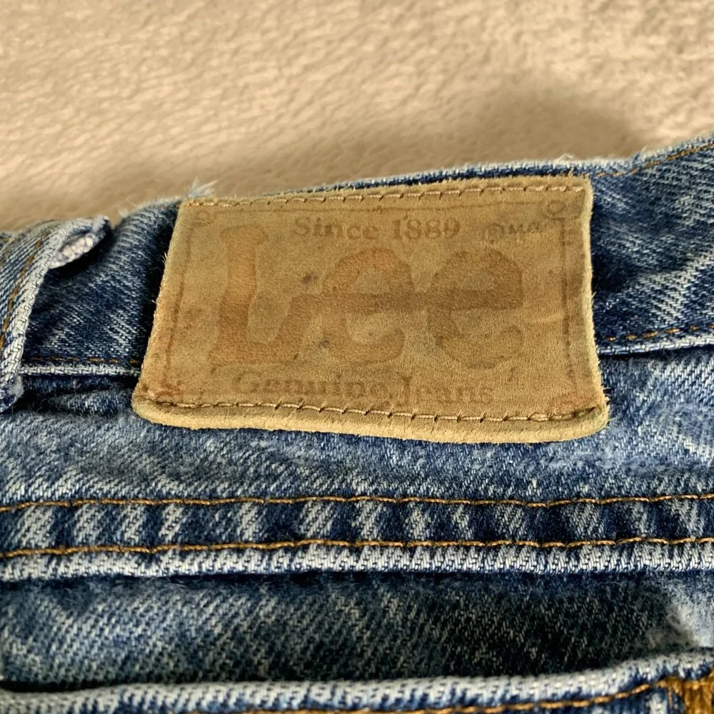 Vintage Lee Jeans Mens 40x34(38x34) Blue Denim Relaxed Fit Straight Leg Rise 90s